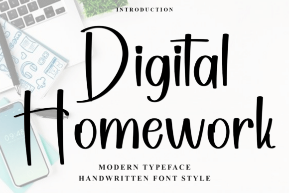 Digital Homework Font: Festive Display Type for Campaigns